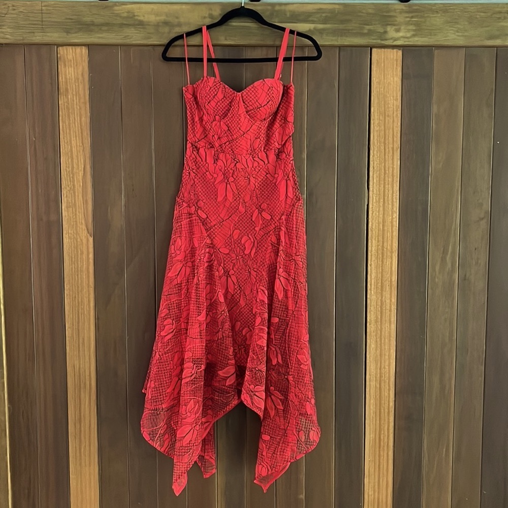 Mossman “You’re So Vain” Red Midi Cocktail Dress - Picture 5 of 8